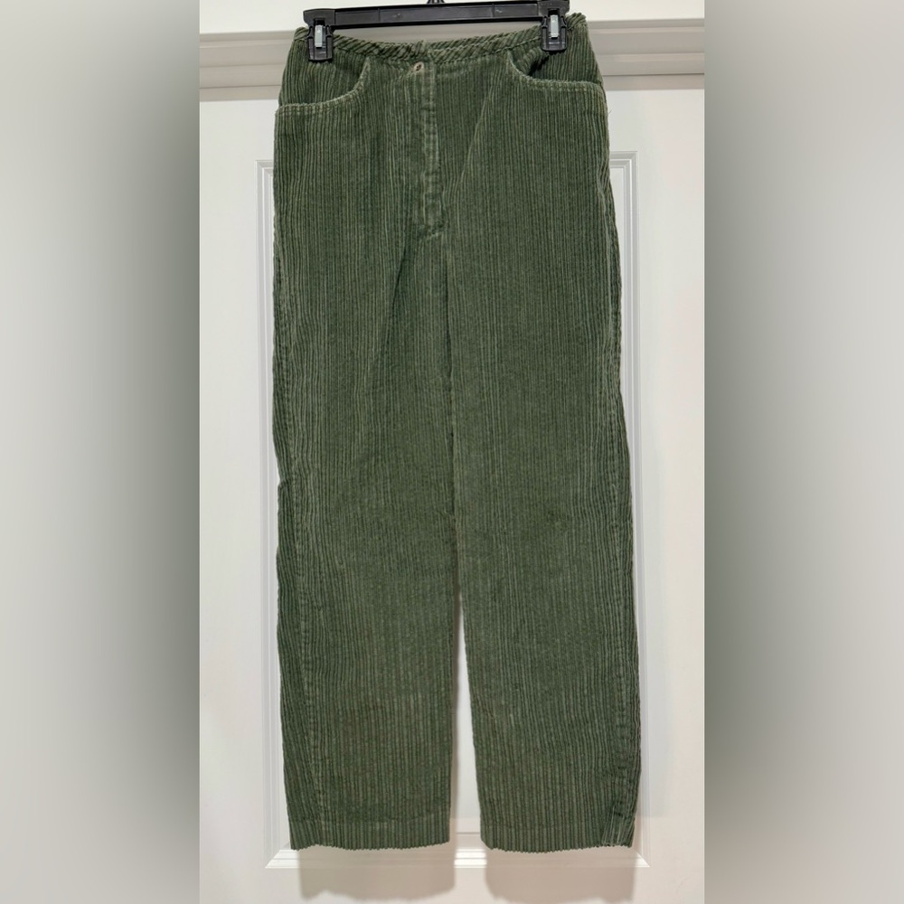 Vintage Women's Olive Green Corduroy Straight Leg Pants Size‎ 26